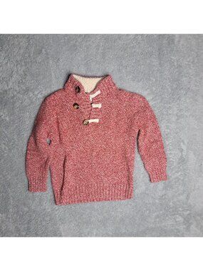 Cat & Jack Toddler Boys Red Knitted Sweater With Toggle Buttons
